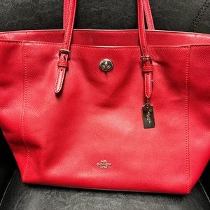 COACH Red leather large coach tote